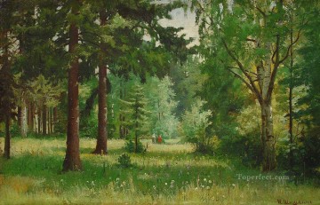 ウッズ Painting - 森の中の子供たち 古典的な風景 イワン・イワノビッチの木々